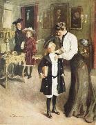 unknow artist Off to School oil painting reproduction